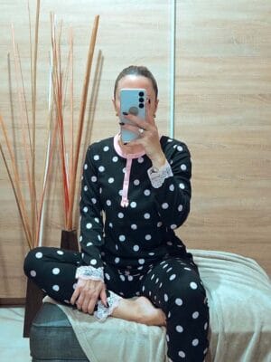 Πιτζάμα BIG DOTS BLK